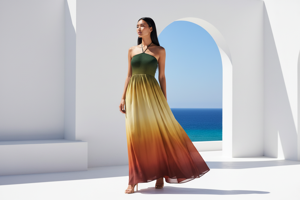 Olive Rust Ombre Dress - New Model Architecture