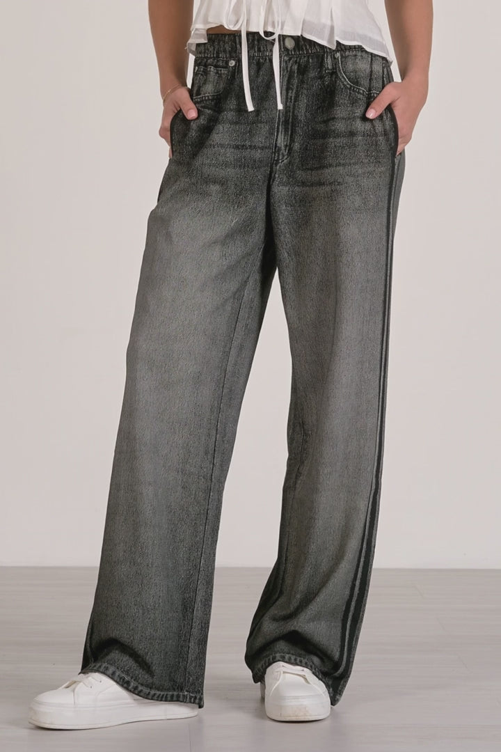 Jojo Denim Track Sweatpants Charcoal