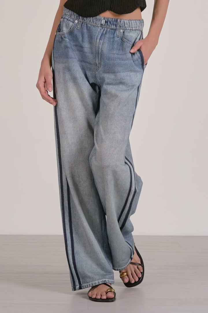 Jojo Denim Track Sweatpants Blue