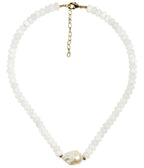 Susie- Quartz Beaded Necklace with freshwater Pearl