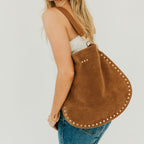 Rosalie Rivet Suede Hobo Bag