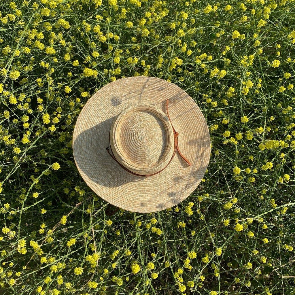 Sage Wheat Straw Boater in Natural