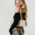 Sally Suede Barrel Shoulder Bag