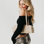 Sally Suede Barrel Shoulder Bag