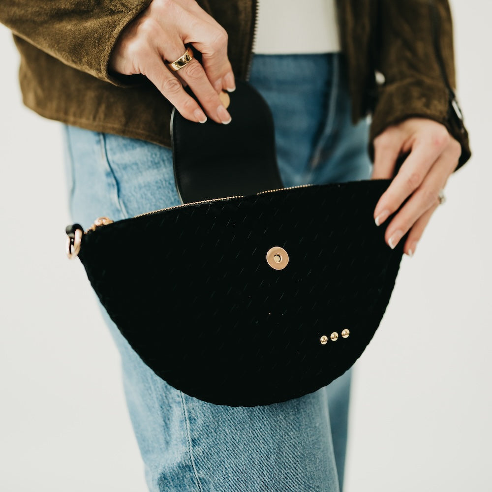 Selena Suede Flap Crossbody