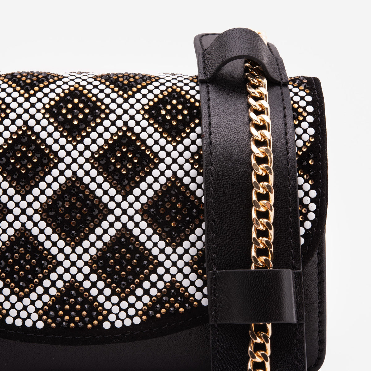 The Nampula Black Glitter Leather Handbag