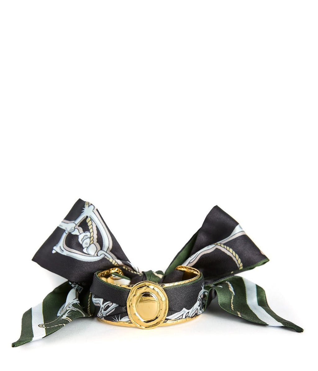 Narrow Gold Scarf Cuff - Penelope