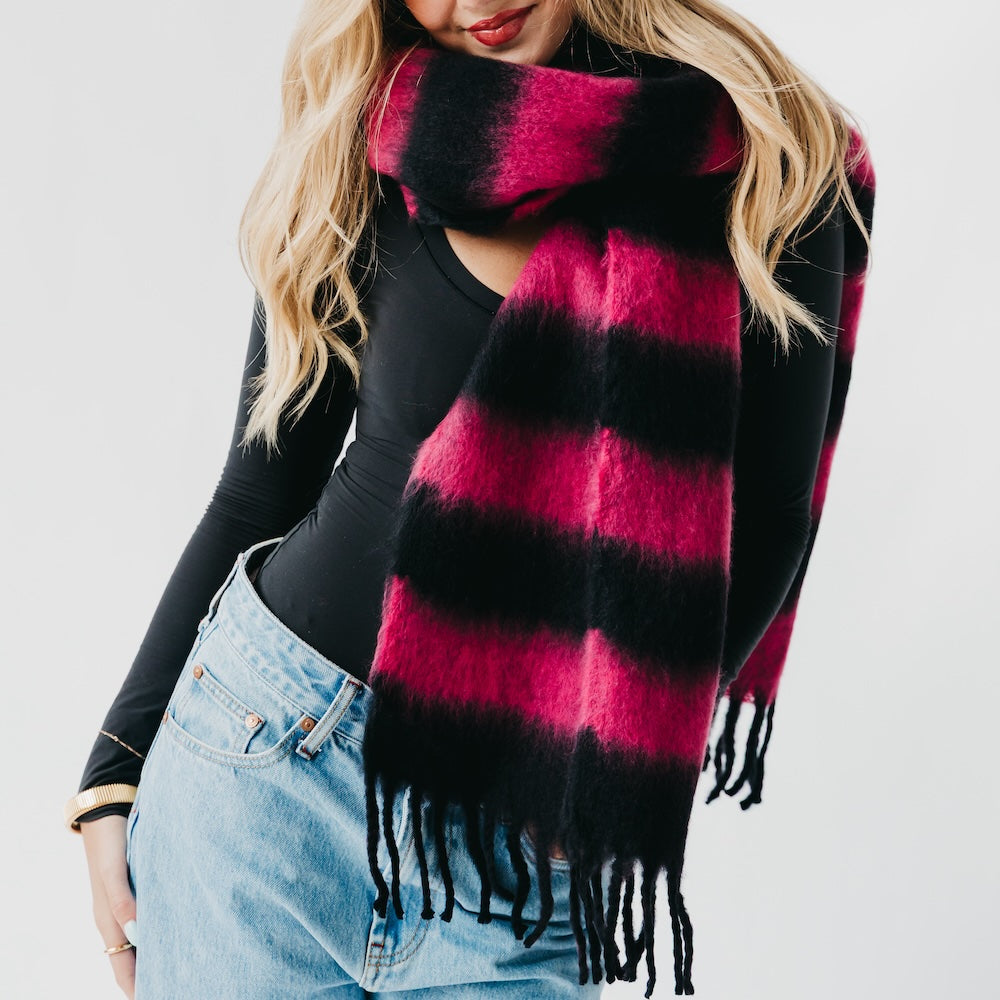 Stevie Striped Tassel Scarf