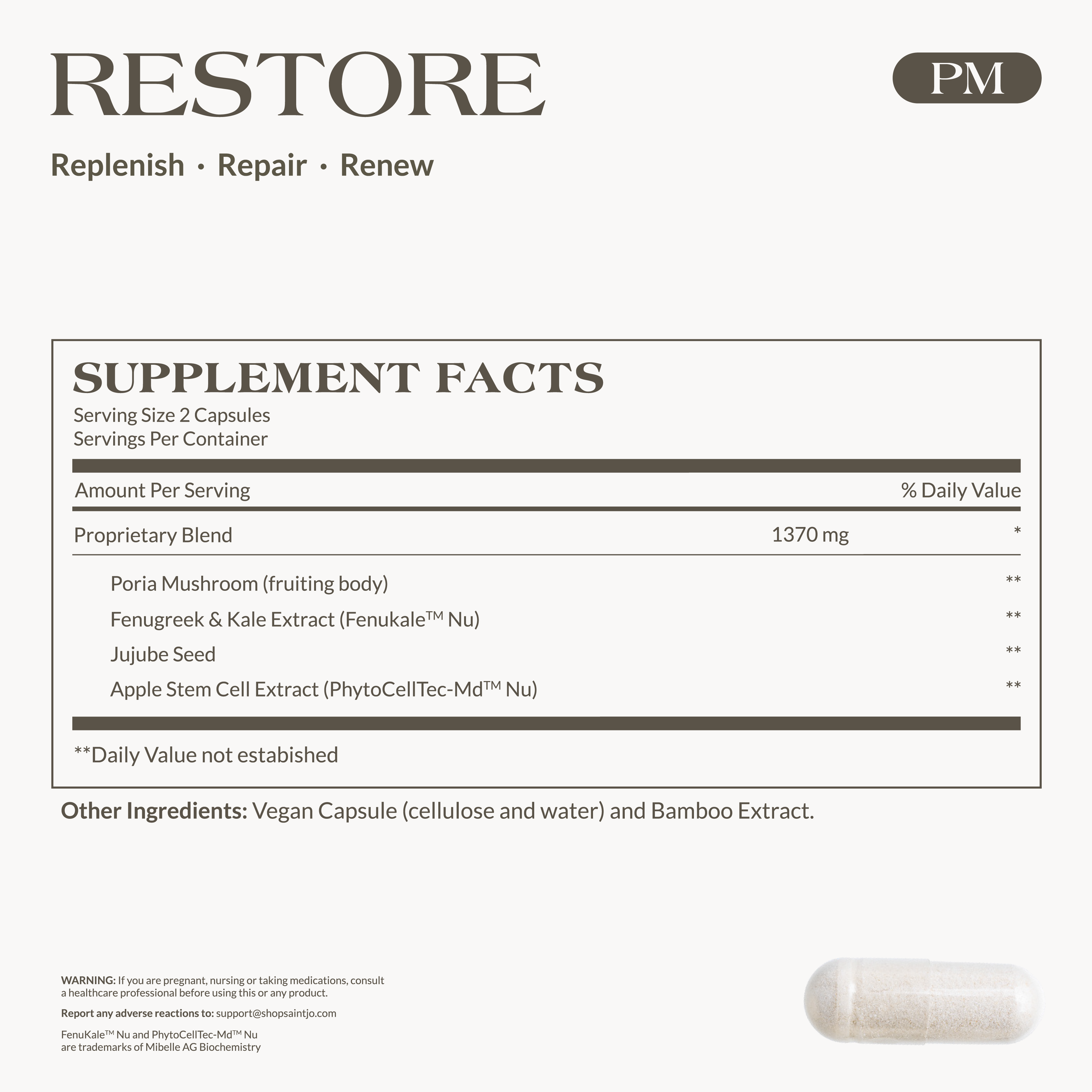 Restore PM Beauty Sleep Supplement