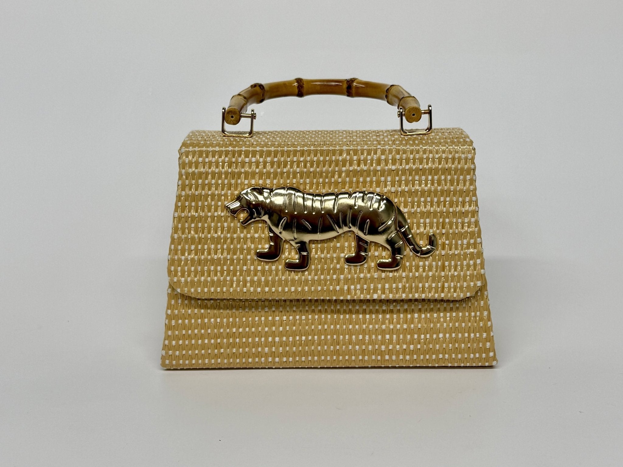 Lulu Bag - Straw Clutch with Bamboo Handle