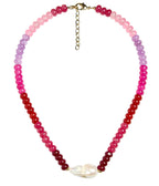Susie- Quartz Beaded Necklace with freshwater Pearl