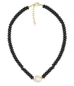 Susie- Quartz Beaded Necklace with freshwater Pearl