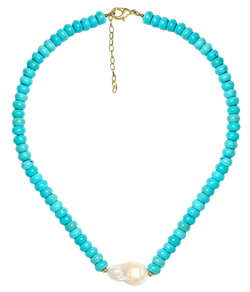 Susie- Quartz Beaded Necklace with freshwater Pearl