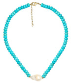 Susie- Quartz Beaded Necklace with freshwater Pearl