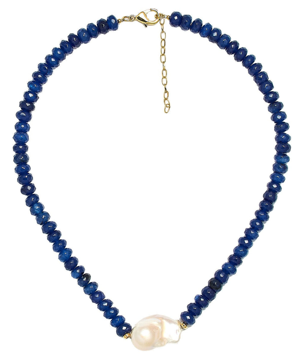Susie- Quartz Beaded Necklace with freshwater Pearl