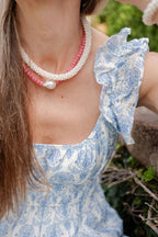 Susie- Quartz Beaded Necklace with freshwater Pearl