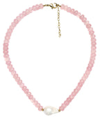 Susie- Quartz Beaded Necklace with freshwater Pearl