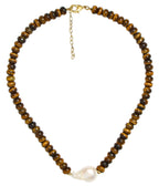 Susie- Quartz Beaded Necklace with freshwater Pearl