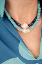 Susie- Quartz Beaded Necklace with freshwater Pearl