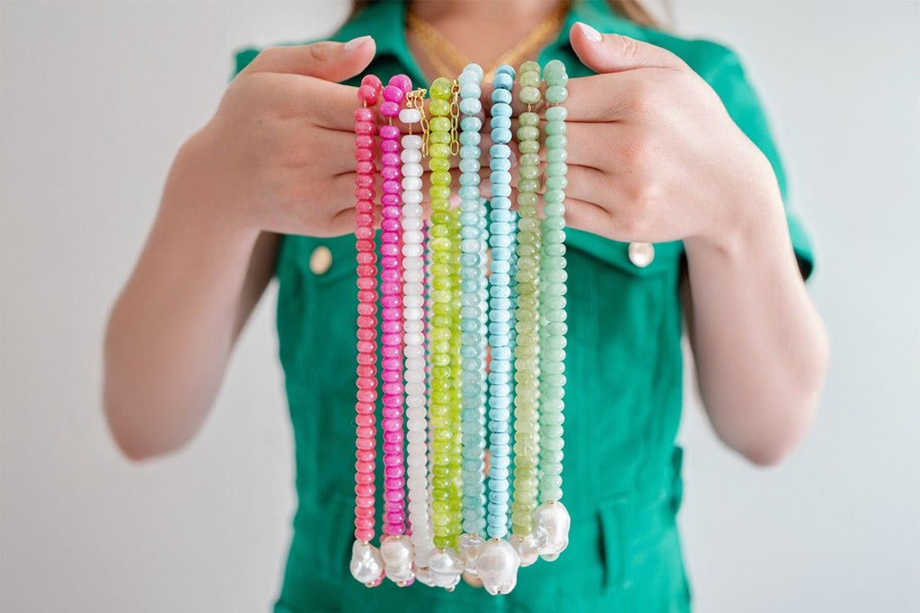 Susie- Quartz Beaded Necklace with freshwater Pearl