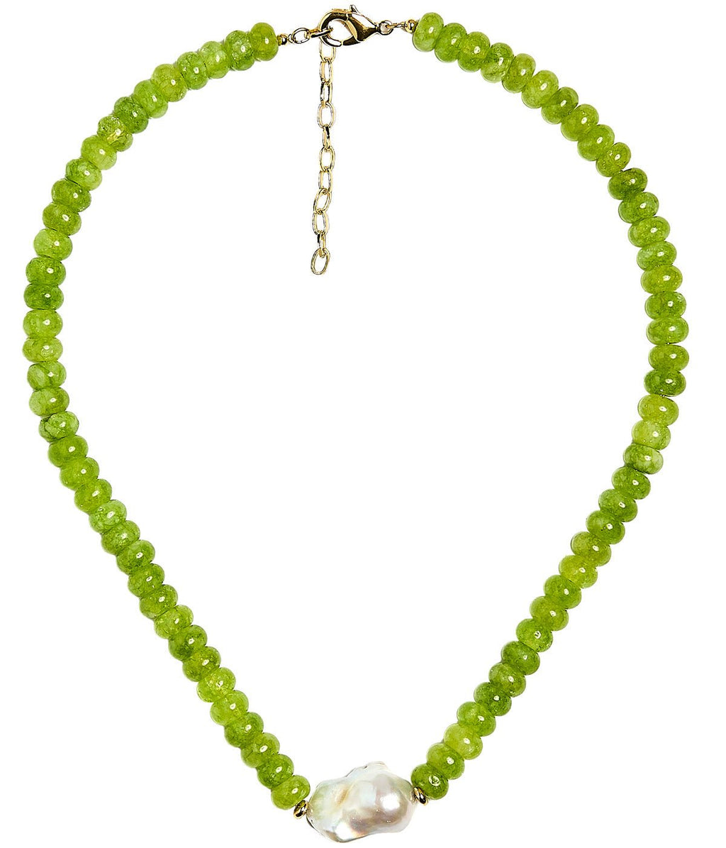 Susie- Quartz Beaded Necklace with freshwater Pearl