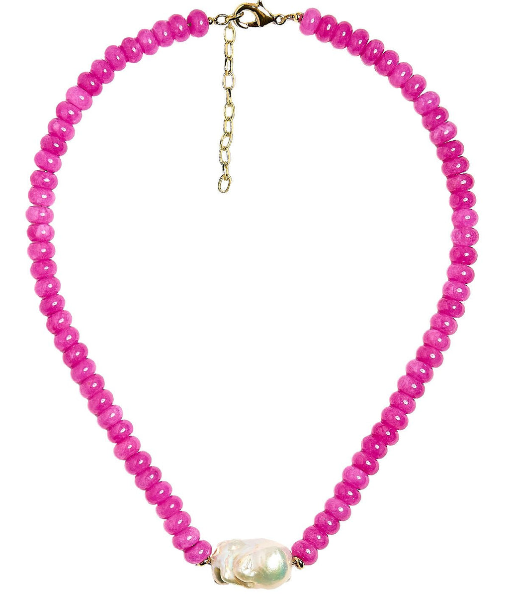 Susie- Quartz Beaded Necklace with freshwater Pearl