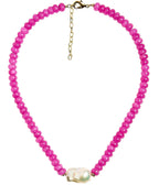 Susie- Quartz Beaded Necklace with freshwater Pearl