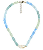 Susie- Quartz Beaded Necklace with freshwater Pearl