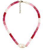 Susie- Quartz Beaded Necklace with freshwater Pearl