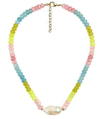 Susie- Quartz Beaded Necklace with freshwater Pearl