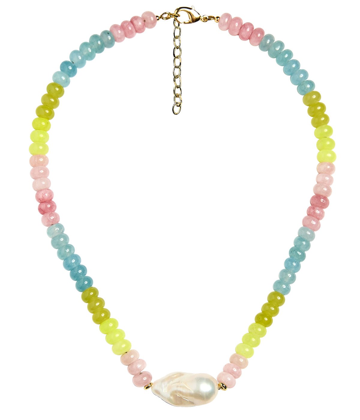 Susie- Quartz Beaded Necklace with freshwater Pearl