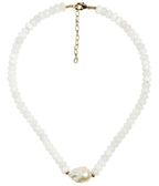 Susie- Quartz Beaded Necklace with freshwater Pearl