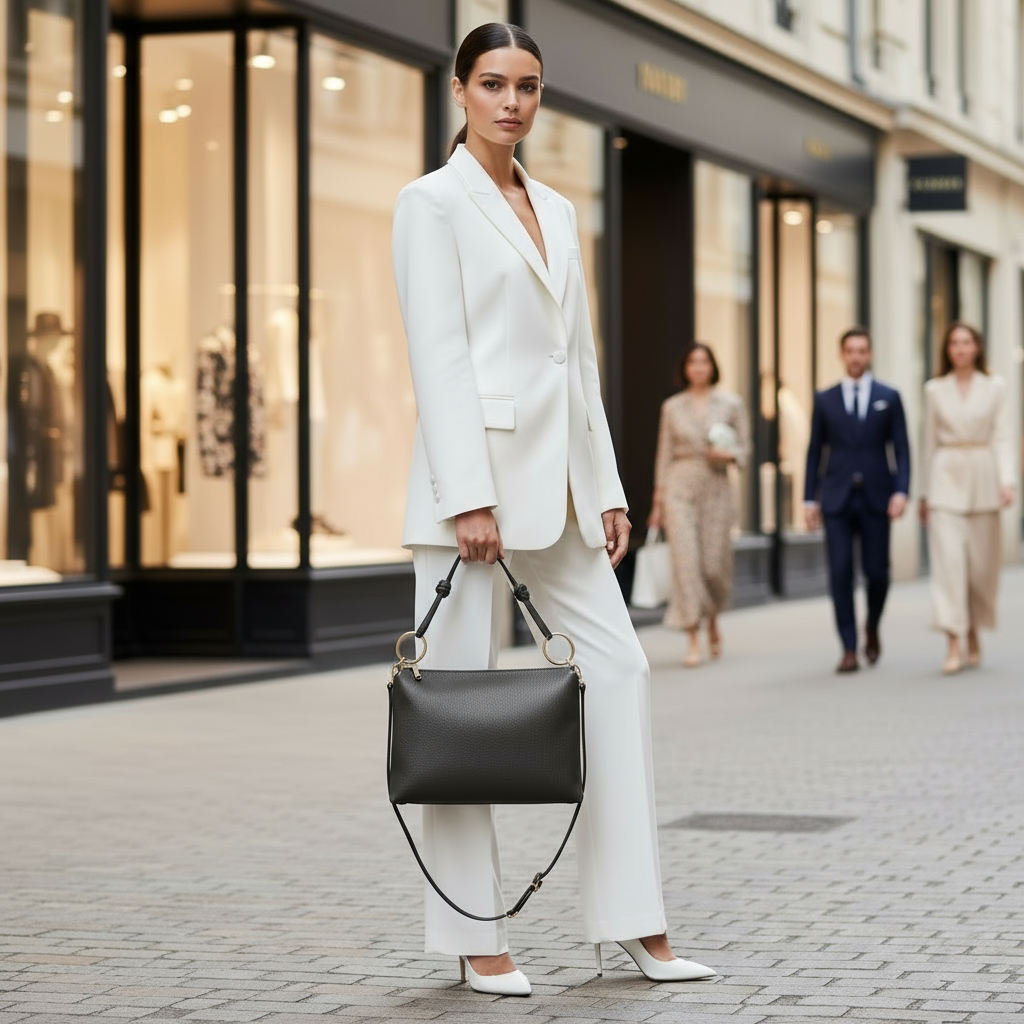 Italian Genuine Calf Leather Shoulder Bag