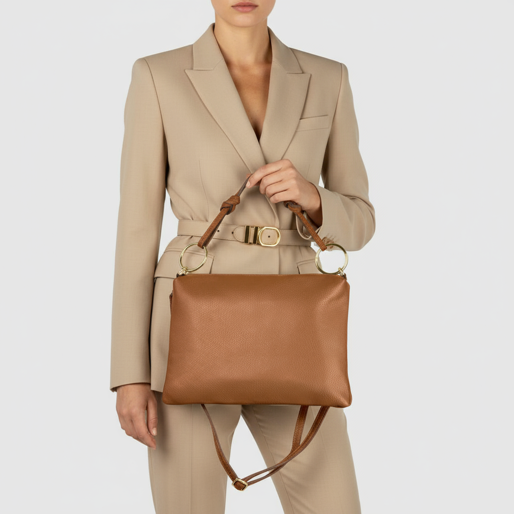 Italian Genuine Calf Leather Shoulder Bag