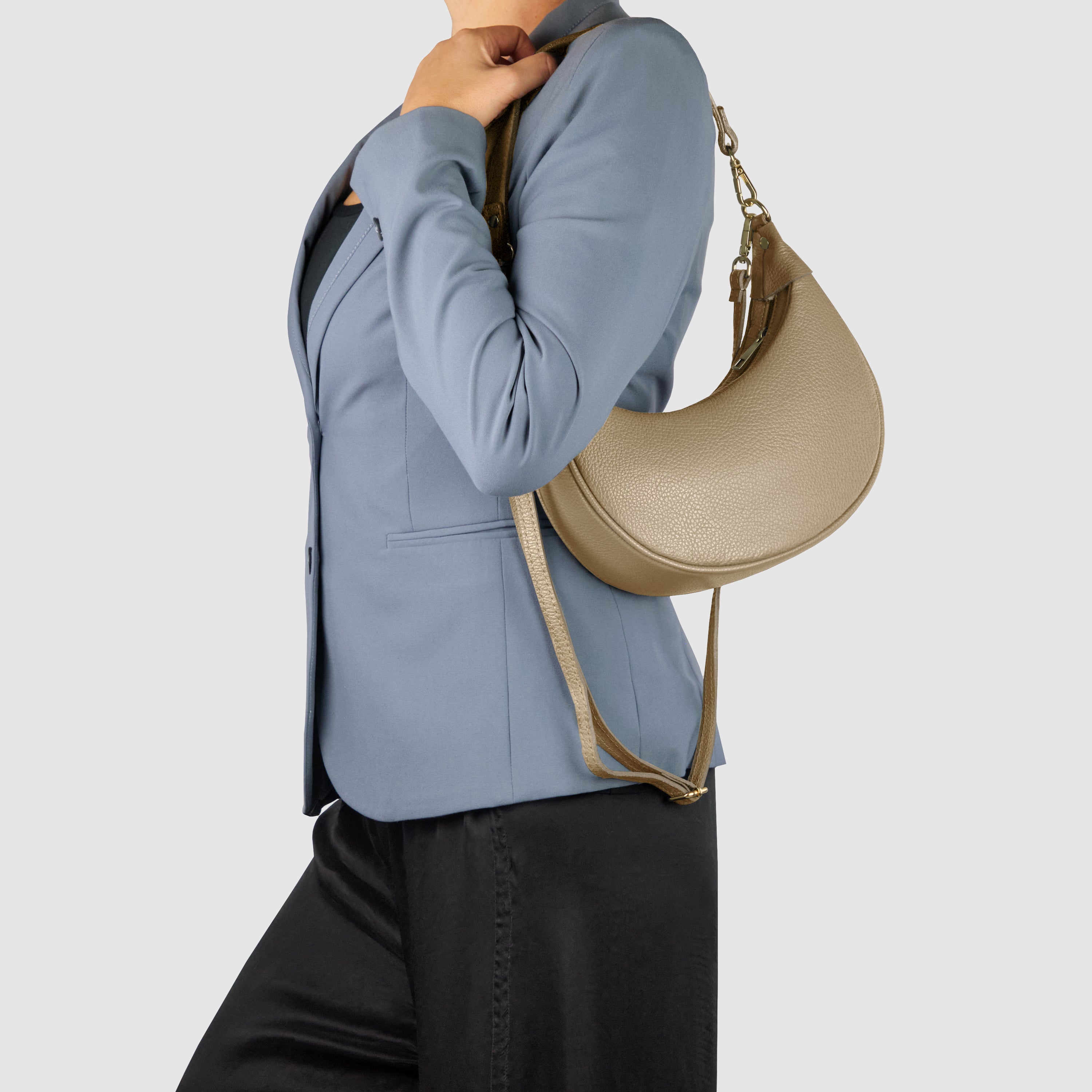 Italian Genuine Calf Leather Shoulder Bag 222024