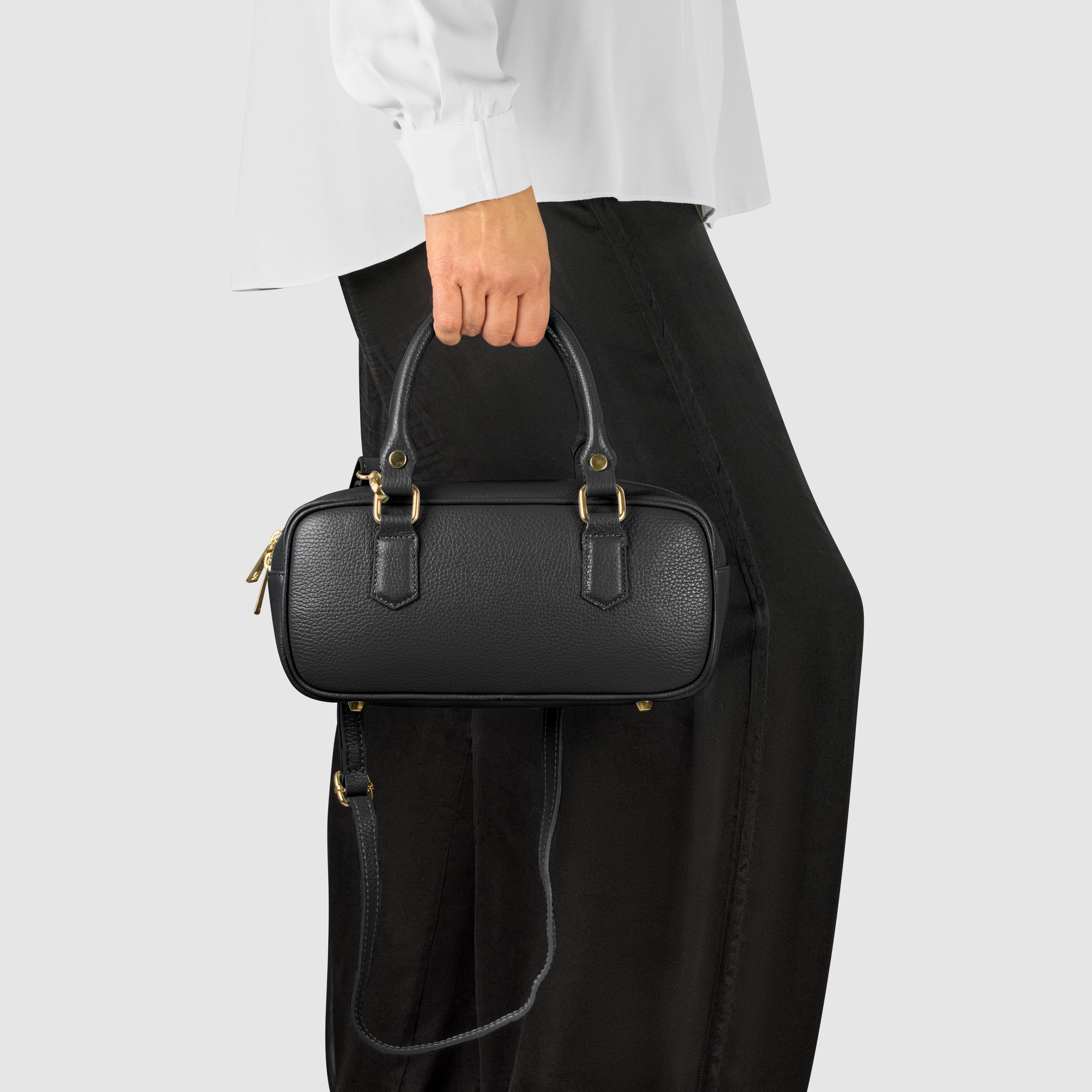 Italian Genuine Calf Leather Top-Handle Bag