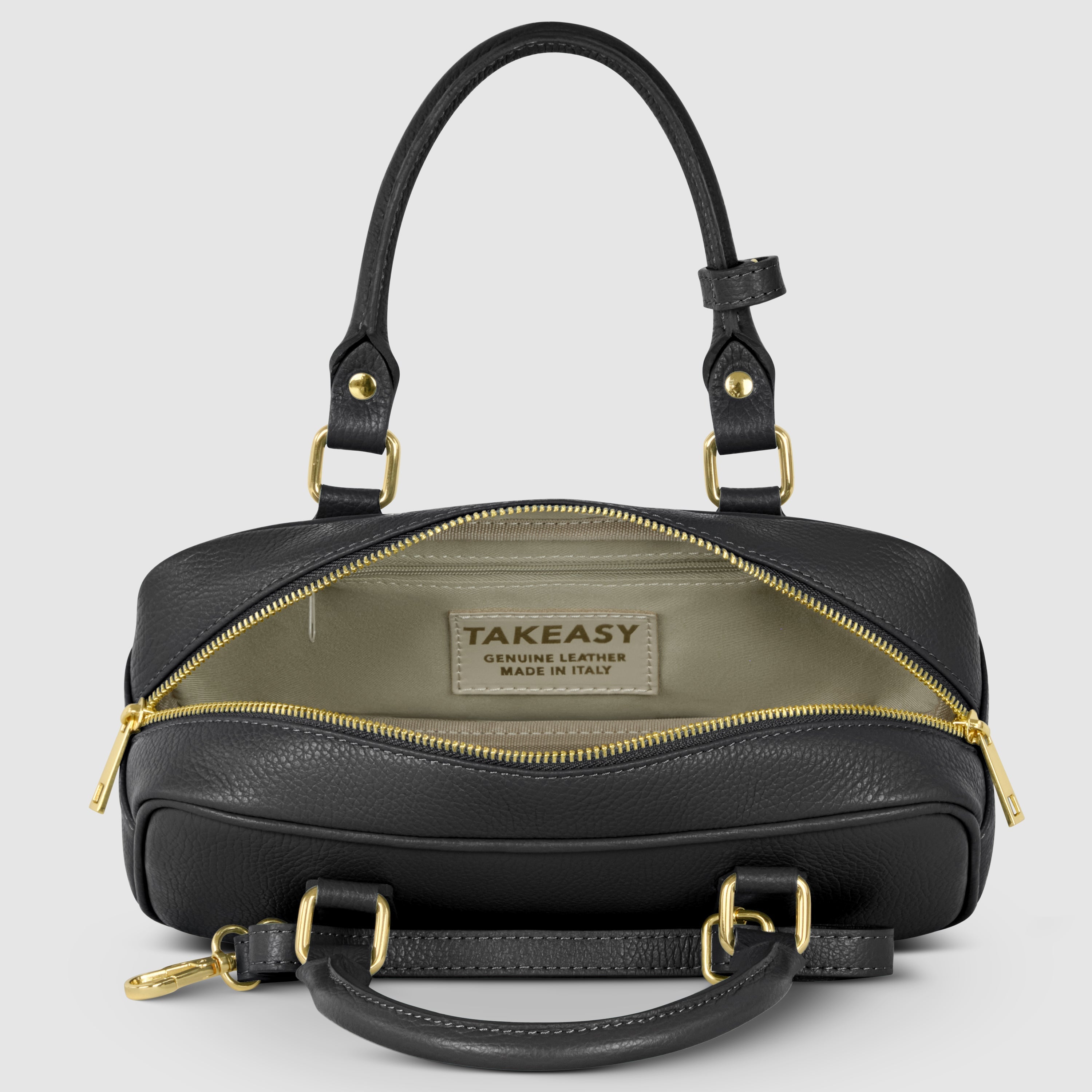 Italian Genuine Calf Leather Top-Handle Bag