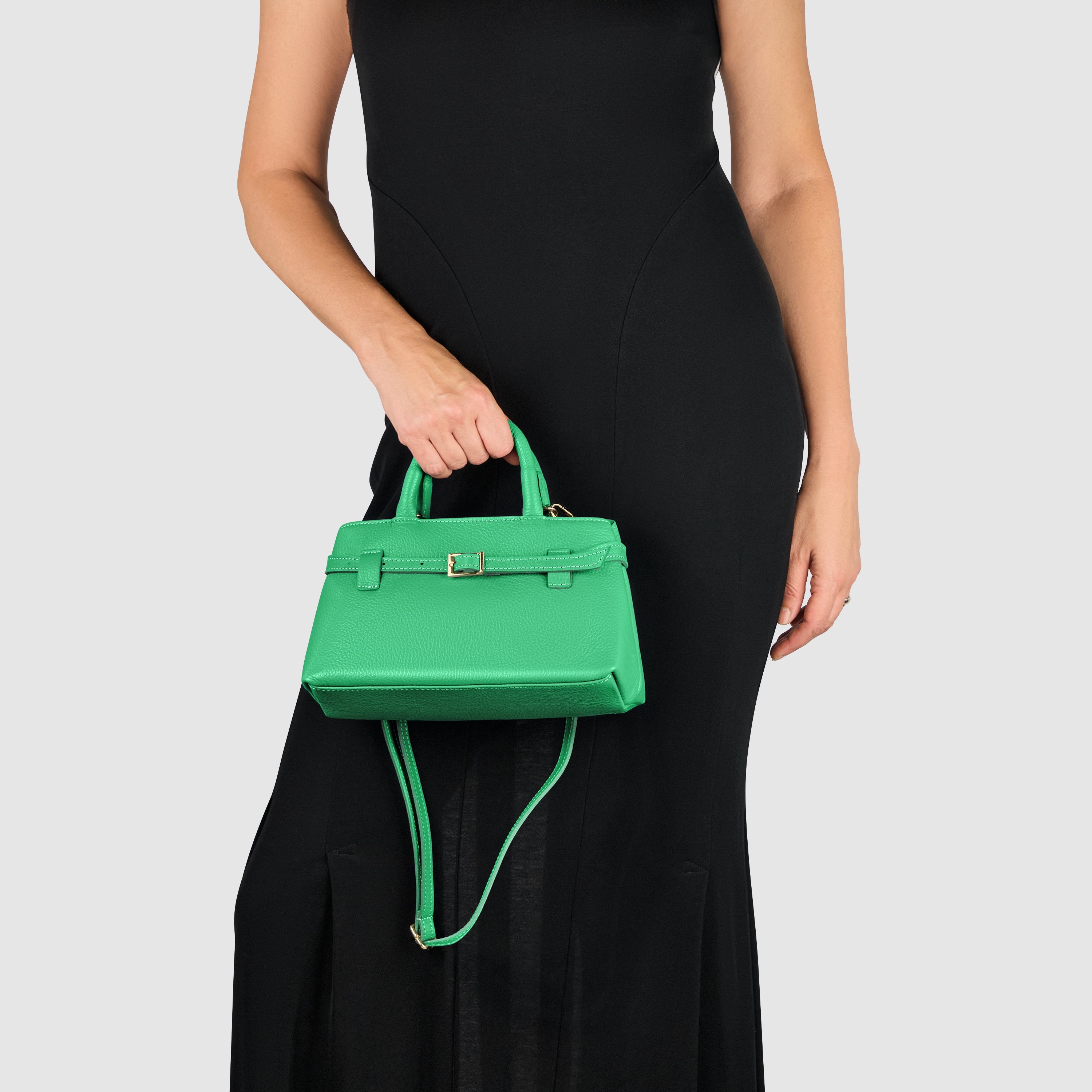 Italian Genuine Calf Leather Top-Handle Bag