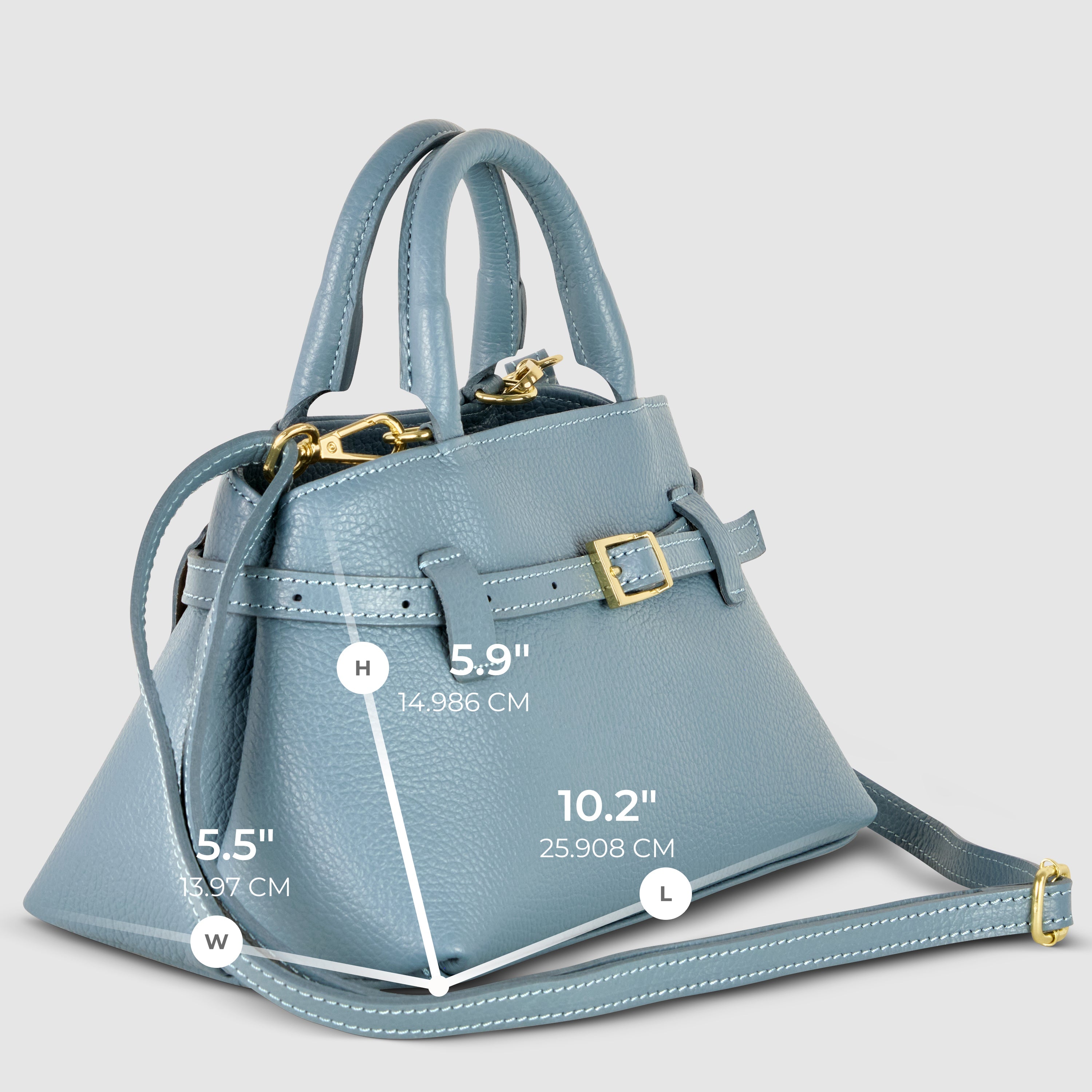Italian Genuine Calf Leather Top-Handle Bag