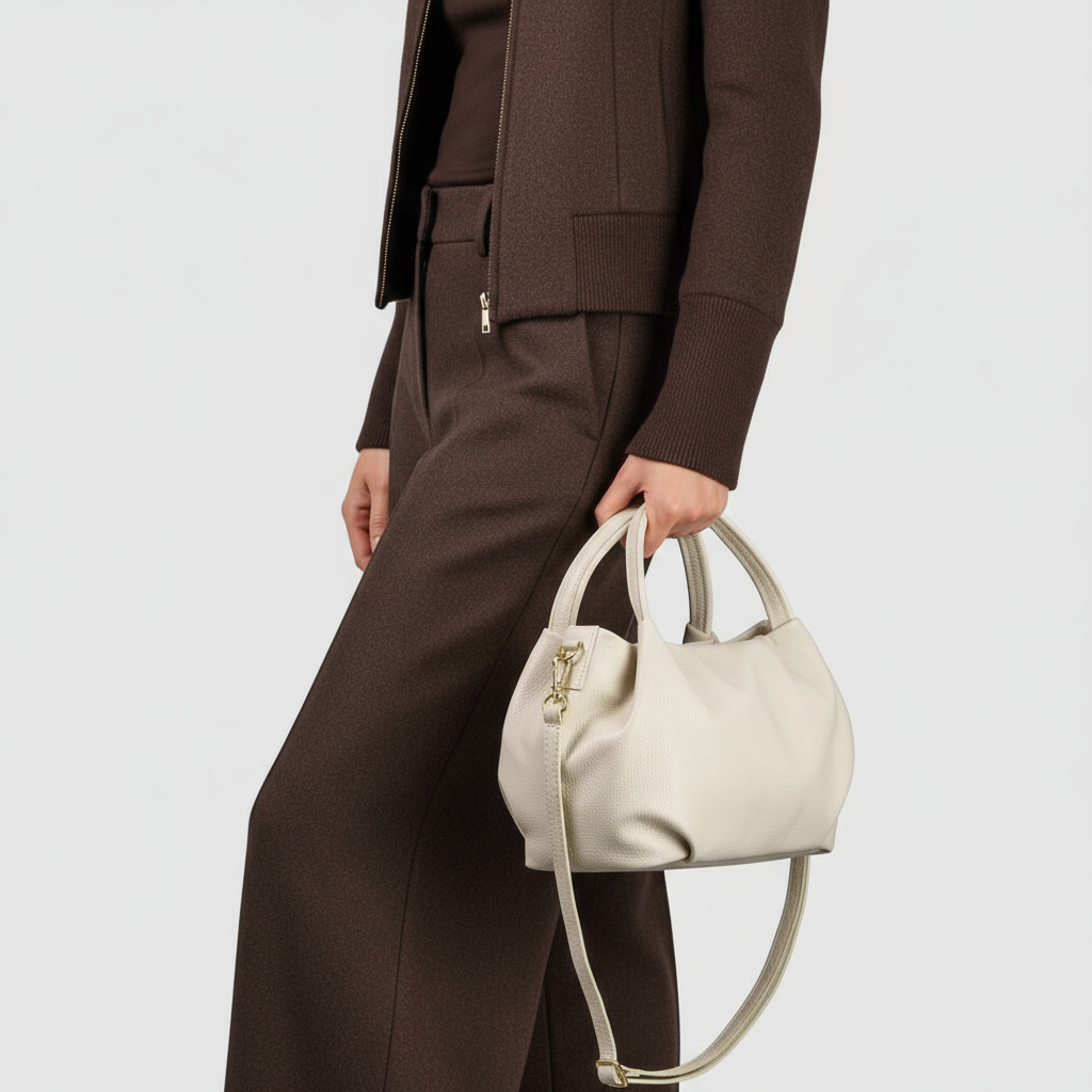 Italian Genuine Calf Leather Top-Handle Bag