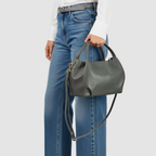 Italian Genuine Calf Leather Top-Handle Bag