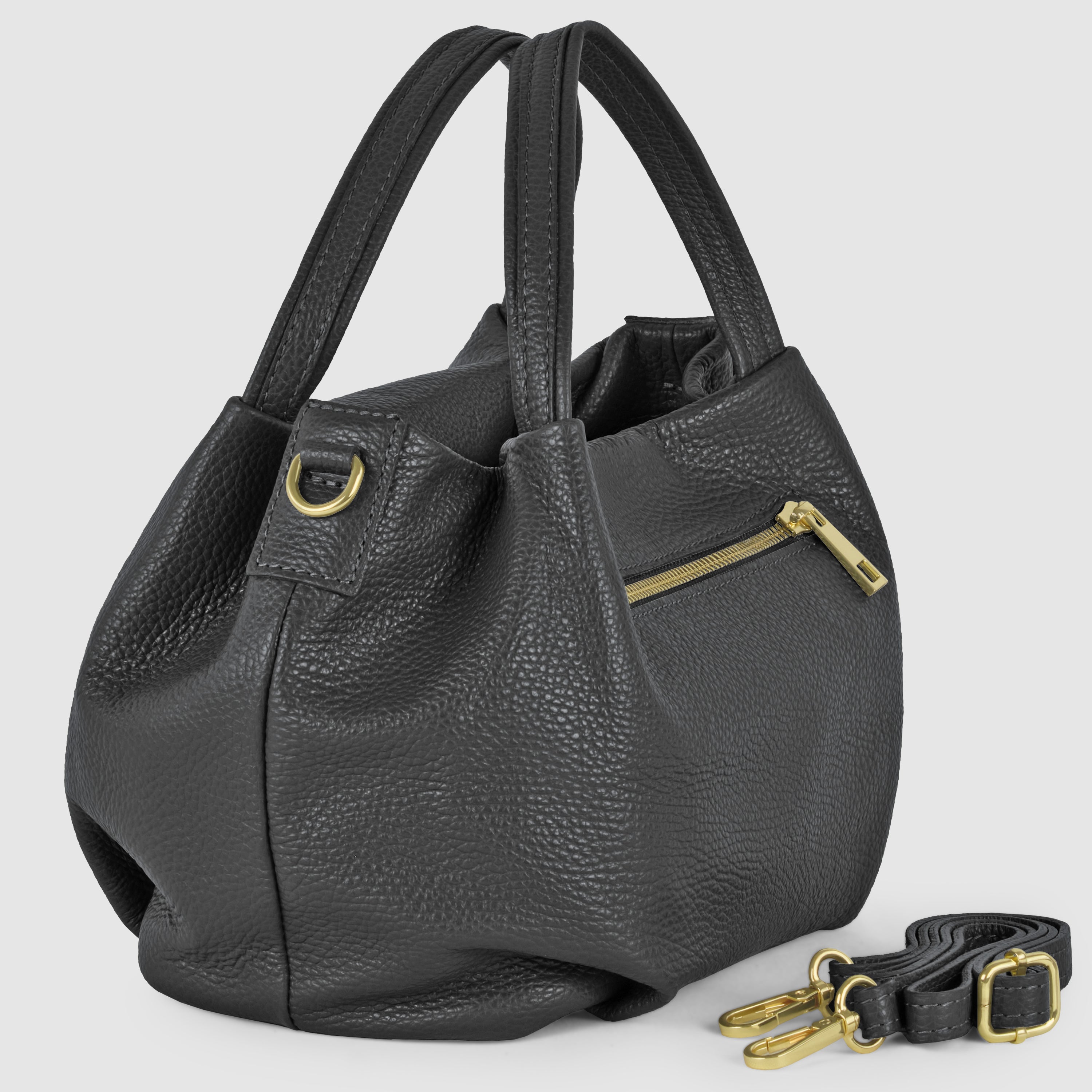 Italian Genuine Calf Leather Top-Handle Bag