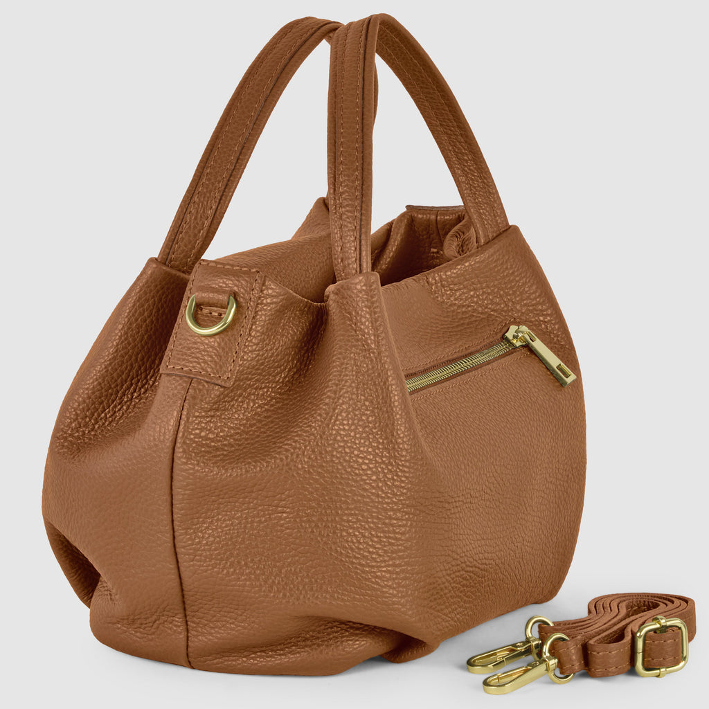Italian Genuine Calf Leather Top-Handle Bag
