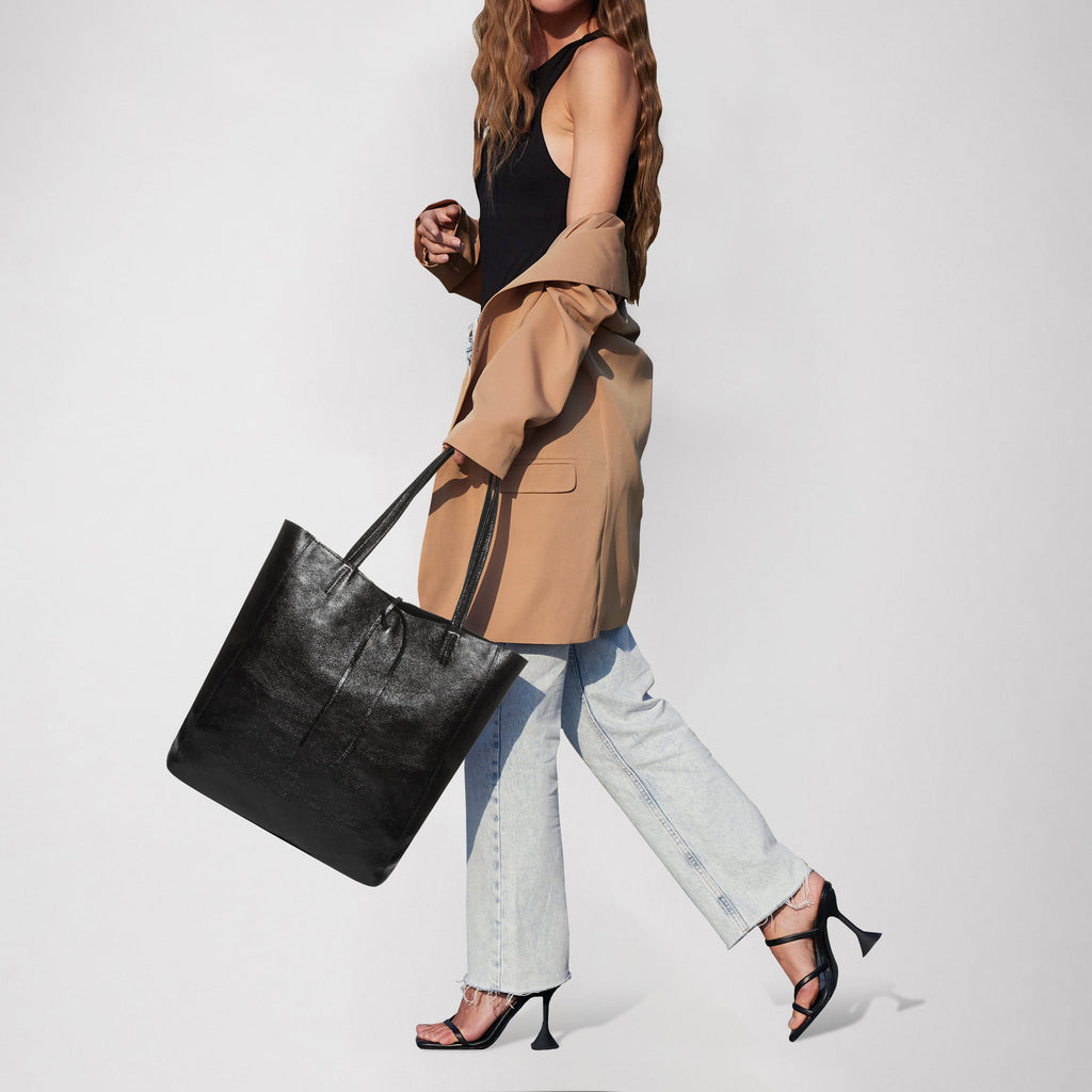 Italian Genuine Metallic Suede Tote Bag 201718