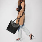 Italian Genuine Metallic Suede Tote Bag 201718