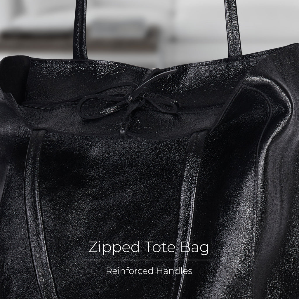 Italian Genuine Metallic Suede Tote Bag 201718