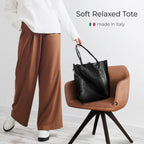 Italian Genuine Metallic Suede Tote Bag 201718