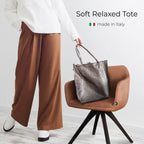 Italian Genuine Metallic Suede Tote Bag 201718
