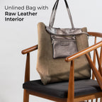 Italian Genuine Metallic Suede Tote Bag 201718