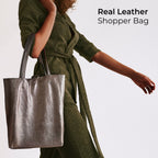 Italian Genuine Metallic Suede Tote Bag 201718